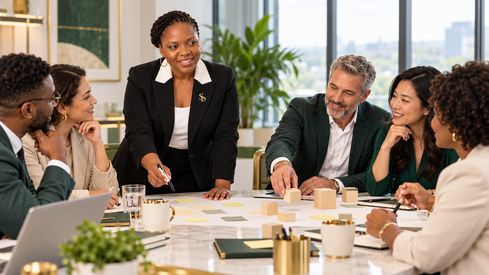 Cecilia leads a collaborative team workshop
